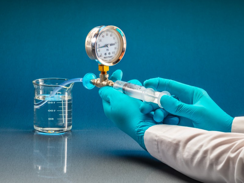 Prueba del punto de burbuja para comprobar la integridad del filtro