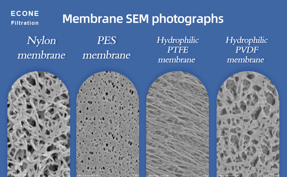 membrana sem fotograpgs pp pes ptfe pvdf